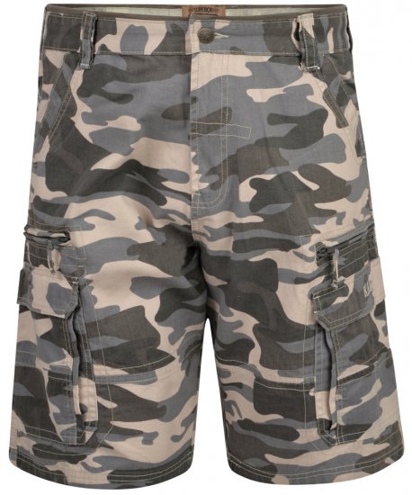 Kam Jeans 329 Short Charcoal Camo - Calções - Calções Homem Tamanhos Grandes