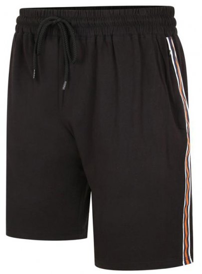 Kam Jeans 3300 Jog Shorts with Side Tape Black - Calças & calções de fato de treino - Calças de Fato de Treino Tamanhos Grandes 