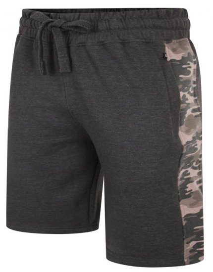 Kam Jeans 3303 Camo Panelled Jog Shorts Charcoal - Calças & calções de fato de treino - Calças de Fato de Treino Tamanhos Grandes 