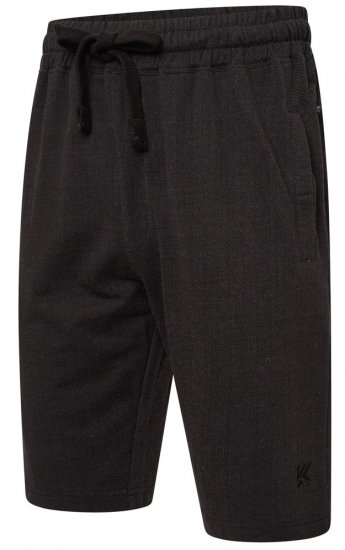 Kam Jeans 3307 Terry Herringbone Sweatshorts Charcoal - Calças & calções de fato de treino - Calças de Fato de Treino Tamanhos Grandes 