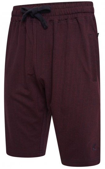 Kam Jeans 3307 Terry Herringbone Sweatshorts Burgundy - Calças & calções de fato de treino - Calças de Fato de Treino Tamanhos Grandes 