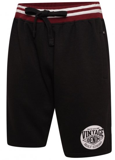 Kam Jeans 3309 Vintage Denim Jog Shorts Black - Calças & calções de fato de treino - Calças de Fato de Treino Tamanhos Grandes 