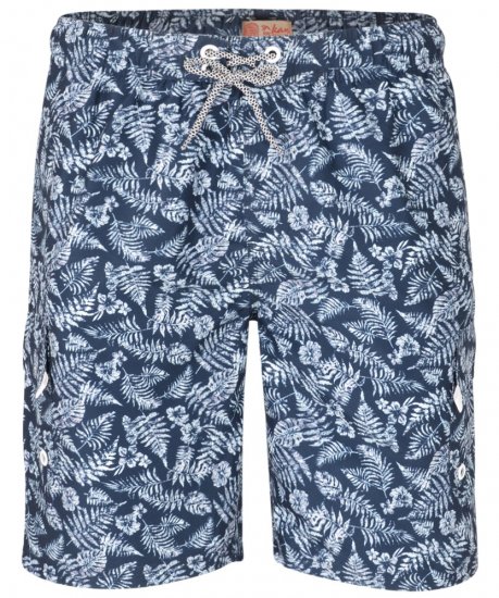 Kam Jeans Leaf Print Swim Shorts Navy - Roupa Interior & natação - Roupa interior Homem Tamanhos Grandes