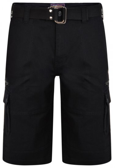 Kam Jeans 343 Cargoshorts Black - Calções - Calções Homem Tamanhos Grandes