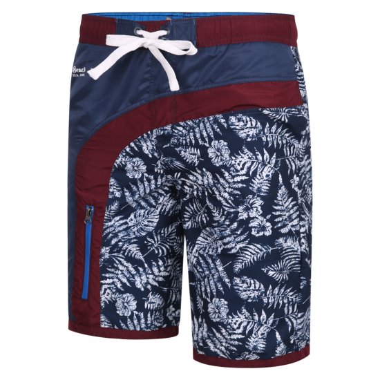 Kam Jeans 349 Leaf Print Swimmers Navy - Roupa Interior & natação - Roupa interior Homem Tamanhos Grandes