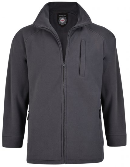 Kam Jeans 437 Fleece Jacket Charcoal - Sweatshirts & hoodies - Sweatshirt & Camisolas com Capuz tamanhos grandes