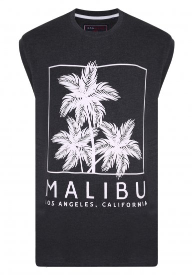 Kam Jeans Malibu Sleeveless Charcoal - T-shirts - T-shirts Homem Tamanhos Grandes
