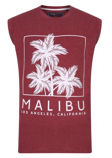 Kam Jeans Malibu Sleeveless Wine - T-shirts - T-shirts Homem Tamanhos Grandes
