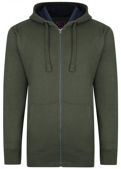 Kam Jeans Hoodie Olive Green - Sweatshirts & hoodies - Sweatshirt & Camisolas com Capuz tamanhos grandes