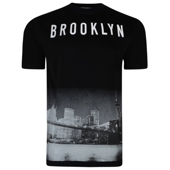 Kam Jeans 5229 Brooklyn T-shirt Black - T-shirts - T-shirts Homem Tamanhos Grandes