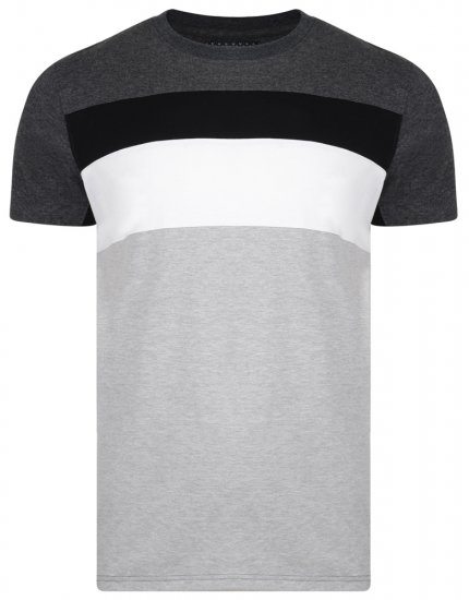 Kam Jeans 5231 Cut and Sew T-shirt Grey - T-shirts - T-shirts Homem Tamanhos Grandes