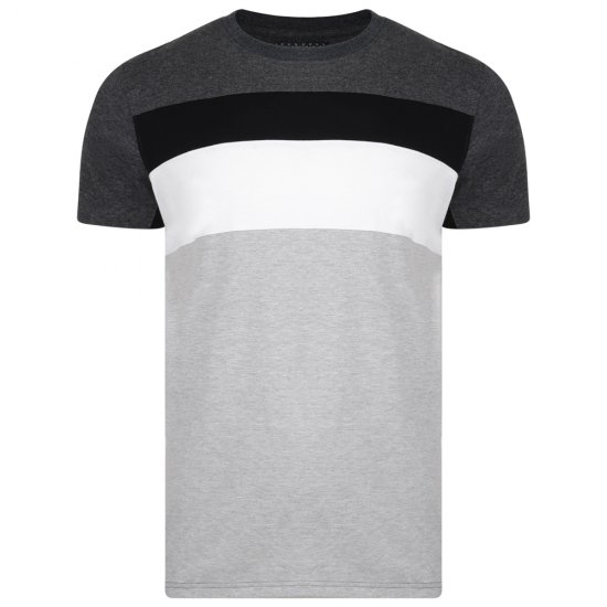 Kam Jeans 5231 Cut and Sew T-shirt Grey - T-shirts - T-shirts Homem Tamanhos Grandes
