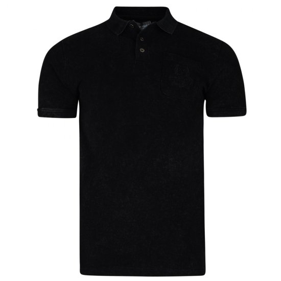 Kam Jeans 5232 Acid Wash Polo Black - Pólos - Pólos Tamanhos Grandes Homem