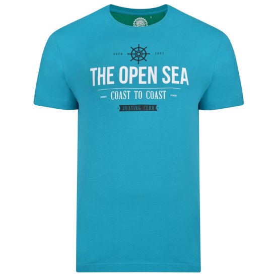 Kam Jeans 5254 Open Sea T-Shirt Light Blue - T-shirts - T-shirts Homem Tamanhos Grandes