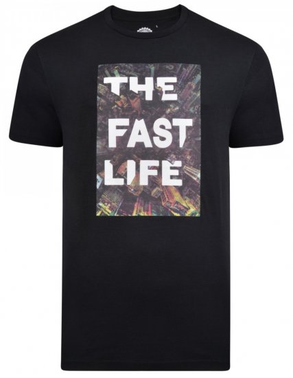 Kam Jeans 5258 Fast Life T-Shirt Black - T-shirts - T-shirts Homem Tamanhos Grandes