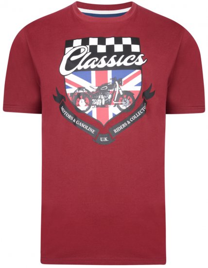 Kam Jeans 5280 T-shirt Burgundy - T-shirts - T-shirts Homem Tamanhos Grandes