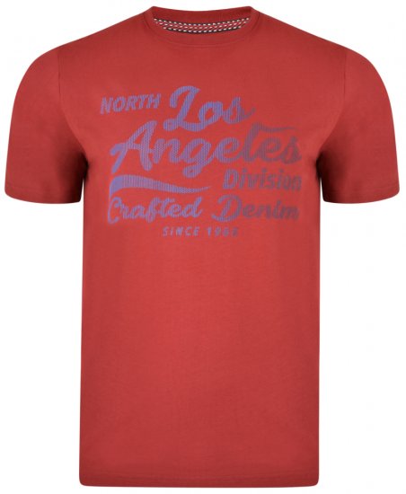 Kam Jeans 5302 T-shirt Burgundy - T-shirts - T-shirts Homem Tamanhos Grandes