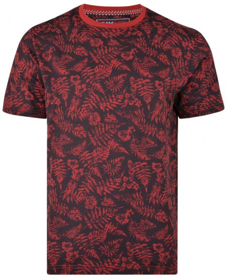 Kam Jeans 5305 T-shirt Burgundy - T-shirts - T-shirts Homem Tamanhos Grandes