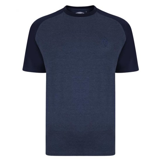 Kam Jeans 5314 Raglan T-Shirt Charcoal/Insignia Twin Pack - T-shirts - T-shirts Homem Tamanhos Grandes