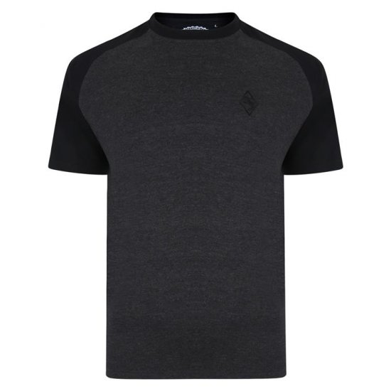 Kam Jeans 5314 Raglan T-Shirt Charcoal/Insignia Twin Pack - T-shirts - T-shirts Homem Tamanhos Grandes