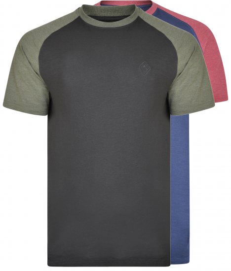 Kam Jeans 5314 Twin pack T-shirts Black/Navy - T-shirts - T-shirts Homem Tamanhos Grandes