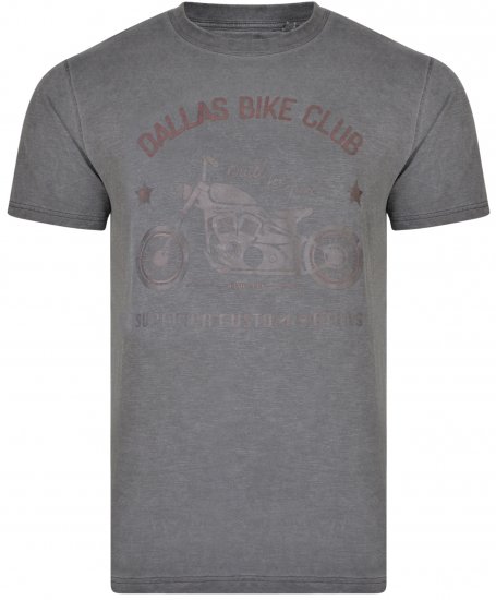 Kam Jeans 5316 Dallas Bike Club T-shirt Charcoal - T-shirts - T-shirts Homem Tamanhos Grandes
