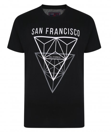 Kam Jeans 5334 San Fransisco Tee Black - T-shirts - T-shirts Homem Tamanhos Grandes