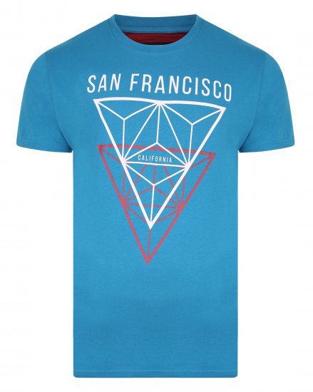 Kam Jeans 5334 San Fransisco Tee Blue - T-shirts - T-shirts Homem Tamanhos Grandes