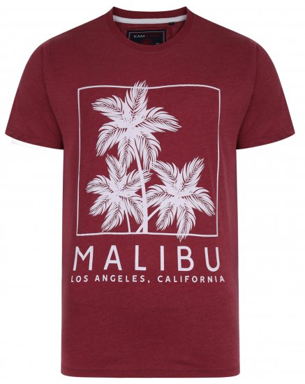 Kam Jeans 5336 Malibu T-Shirt Burgundy - T-shirts - T-shirts Homem Tamanhos Grandes