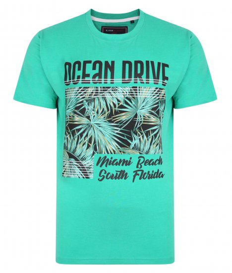 Kam Jeans Ocean Drive Crew Neck Tee Emerald - T-shirts - T-shirts Homem Tamanhos Grandes