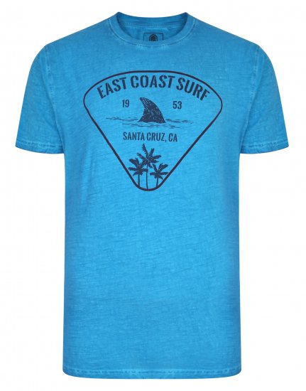 Kam Jeans East Coast Crew Neck Tee Turk Blue - T-shirts - T-shirts Homem Tamanhos Grandes