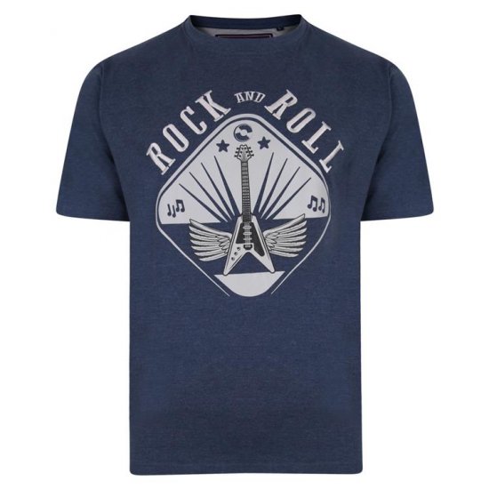 Kam Jeans 5349 Rock N Roll T-shirt Indigo - T-shirts - T-shirts Homem Tamanhos Grandes