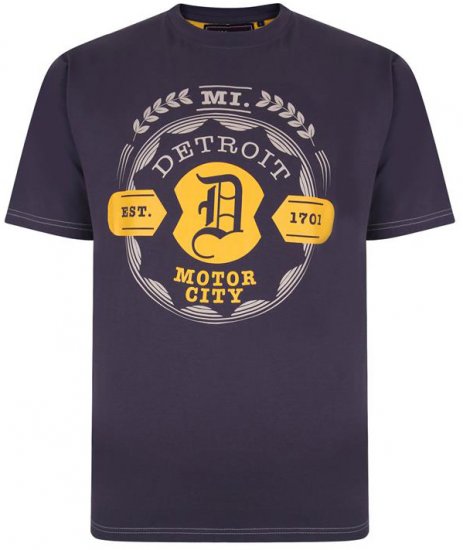 Kam Jeans 5350 Detroits Motors T-shirt Charcoal - T-shirts - T-shirts Homem Tamanhos Grandes