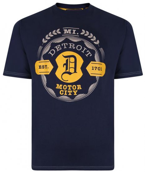 Kam Jeans 5350 Detroits Motors T-shirt Indigo - T-shirts - T-shirts Homem Tamanhos Grandes