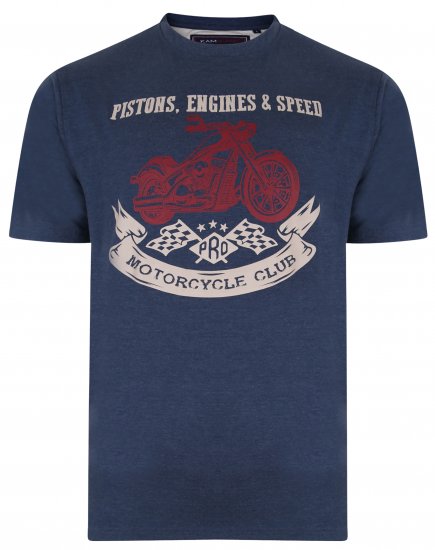 Kam Jeans 5351 Piston Motors Club T-shirt Insignia - T-shirts - T-shirts Homem Tamanhos Grandes