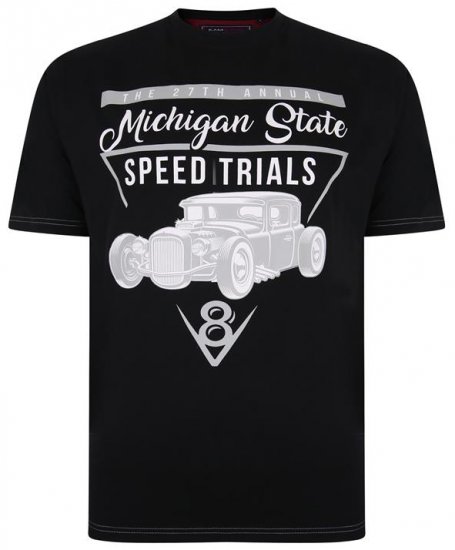 Kam Jeans 5352 Michigan State T-shirt Black - T-shirts - T-shirts Homem Tamanhos Grandes