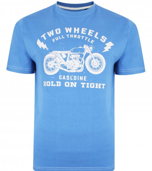 Kam Jeans 5371 Motorbike Print T-shirt Blue - T-shirts - T-shirts Homem Tamanhos Grandes