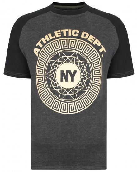 Kam Jeans 5378 NY Raglan Tee Charcoal - T-shirts - T-shirts Homem Tamanhos Grandes