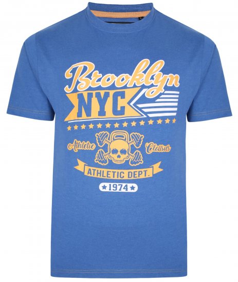 Kam Jeans 5389 Brooklyn NYC T-Shirt Blue - T-shirts - T-shirts Homem Tamanhos Grandes