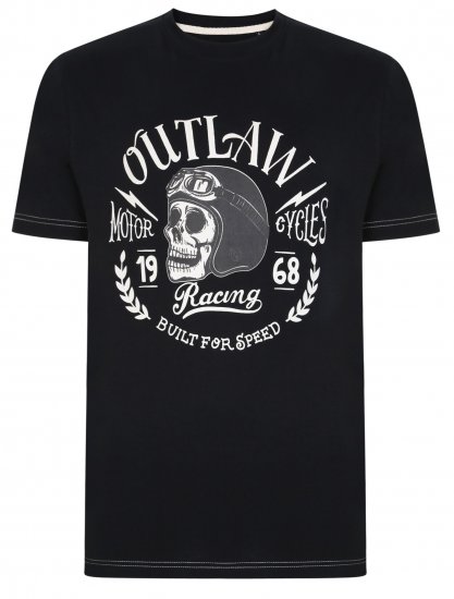 Kam Jeans 5391 Outlaws Skull Print T-Shirt - T-shirts - T-shirts Homem Tamanhos Grandes