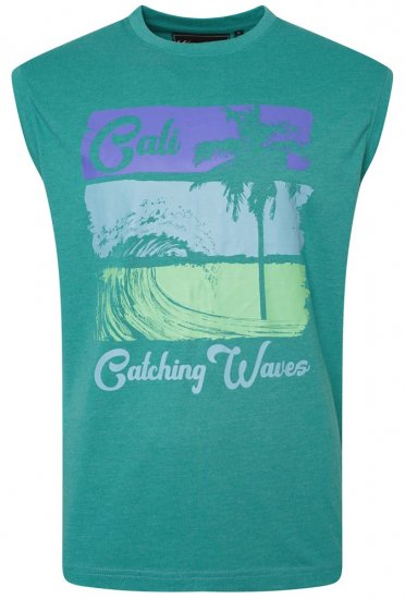 Kam Jeans 5397 California Sleeveless Tee Emerald - T-shirts - T-shirts Homem Tamanhos Grandes