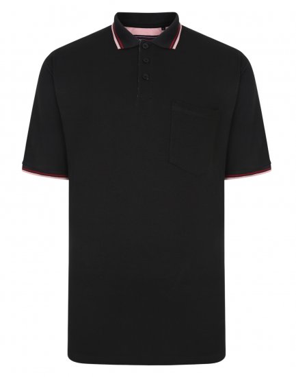 Kam Jeans Polo with Pocket Black - Pólos - Pólos Tamanhos Grandes Homem