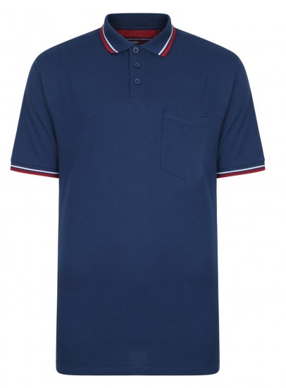 Kam Jeans Polo with Pocket Insignia Blue - Pólos - Pólos Tamanhos Grandes Homem