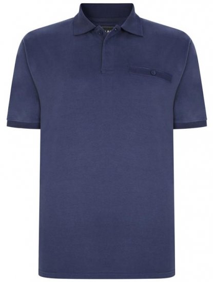 Kam Jeans 5450 Peach Finish Polo Navy - Pólos - Pólos Tamanhos Grandes Homem