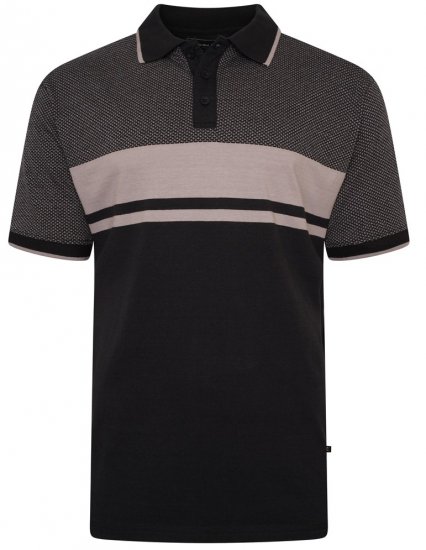 Kam Jeans 5462 Dobby Weave Polo Black - Pólos - Pólos Tamanhos Grandes Homem