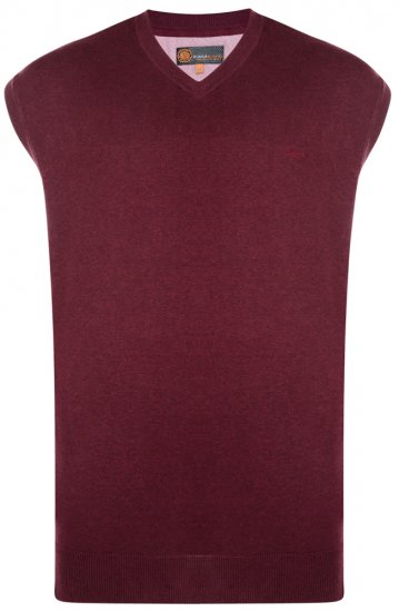 Kam Jeans V-neck Knitted Vest Burgundy - Sweatshirts & hoodies - Sweatshirt & Camisolas com Capuz tamanhos grandes