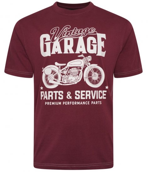 Kam Jeans 5702 Vintage Print T-Shirt Plum - T-shirts - T-shirts Homem Tamanhos Grandes