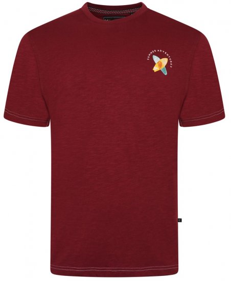 Kam Jeans 5709 Summer Adventure Print Tee Burgundy - T-shirts - T-shirts Homem Tamanhos Grandes