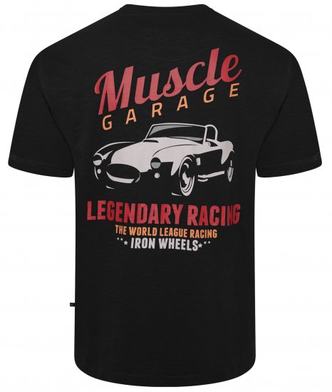 Kam Jeans 5710 Legendary Racing Slub Tee With Back Print Black - T-shirts - T-shirts Homem Tamanhos Grandes