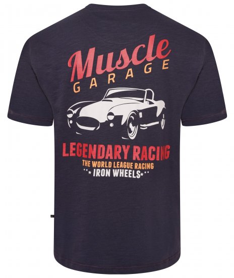 Kam Jeans 5710 Legendary Racing Slub Tee With Back Print Navy - T-shirts - T-shirts Homem Tamanhos Grandes